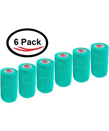 4 Inch Vet Wrap Tape Bulk - Assorted Colors - Self-Adhesive Flex Bandage for Pets - 6 Rolls Teal - Buy Online on GoSupps.com
