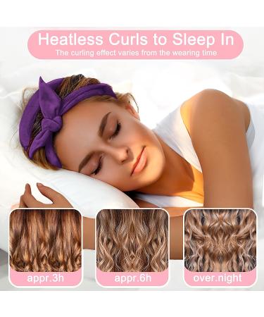 Heatless Curling Rod Headband - Upgrade 60 Long Soft Hair Curlers for No Heat Curls | Sleep-In Hair Rollers (Purple) - International Shipping Available - Buy Online on GoSupps.com