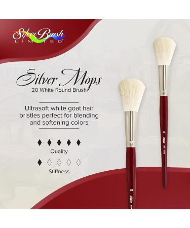 Silver Brush Limited Silver Mop Round Paintbrush - Size 20 | Short Handle | For Oil, Acrylic, Watercolor - Buy Online on GoSupps.com