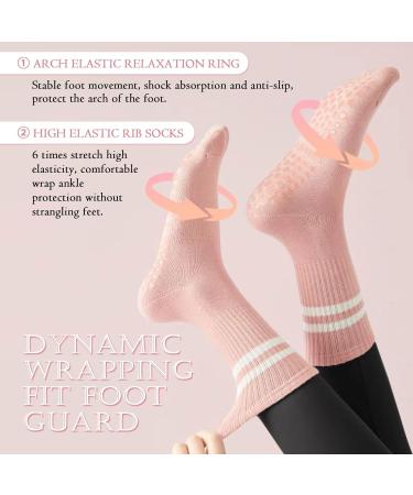 Buy TSHAOUN Slide-Resistant Yoga Socks for Women | Non-Slip Pilates & Fitness Socks - 3 Pairs 3 Colors Sizes 36-38 - Buy Online on GoSupps.com
