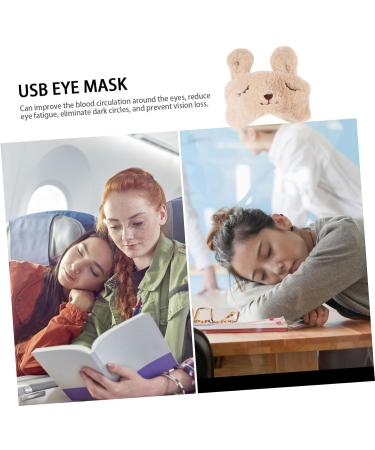 minkissy USB Heating Eye Mask Cartoon Animal Sleeping Mask Light Blocking Eye Cover Warm Eyeshade Travel Eyeshade Faux Eye Mask Warm Compress for Eyes Warm Eye Pad 3D Pp Goggles Chargeable Beige 20.5x10x0.8cm - Buy Online on GoSupps.com