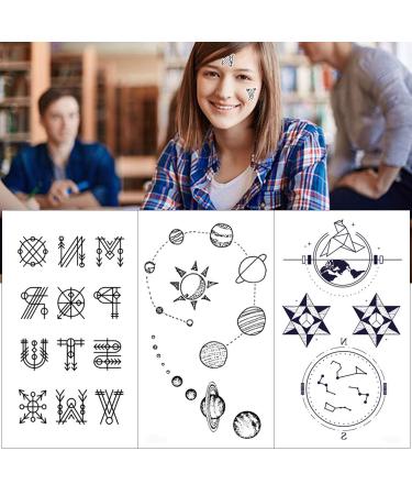 Konsait 78pcs Temporary Tattoos for Girls Women - Waterproof Fake Body Art Sticker Set - Cartoon Space Theme - Buy Online on GoSupps.com