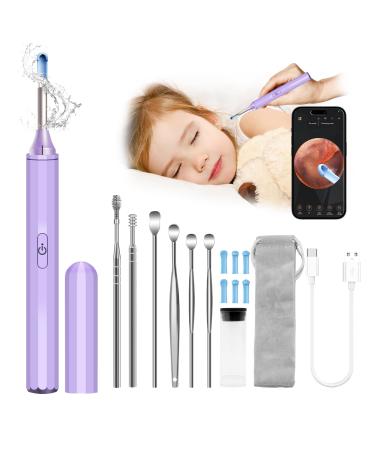 Wey7inQ Ear Cleaner Purple with 1920P FHD Camera and 6 LED Light WiFi Wireless Ear Wax Removal Tool Waterproof Ear Camera Kit Suitable for iPhone ipad/Adults Kids . Best Birthday Christmas Gift.