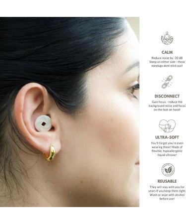Ear Plugs for Noise Reduction | Super Soft Silicone Hearing Protection for Side Sleepers | 33dB Noise Cancelling | 8 Ear Tips in XS/S/M/L | Reusable & Comfortable - Buy Online on GoSupps.com