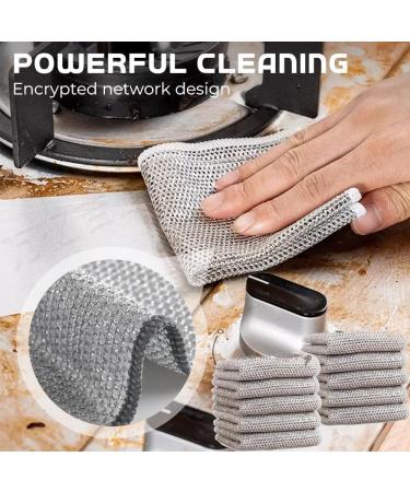 Double Layer Wire Cleaning Cloths for Wet and Dry 2024 Multifunctional Metal Wire Dishcloth Scrubbing Pads Sponge for Home Non Scratch Wire Dishcloth for Dishes Sinks (10 PCS) - Buy Online on GoSupps.com