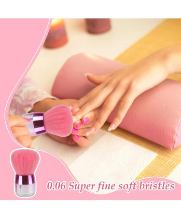 Soft Fiber Nail Dust Brush - Pink Fingernail Art Cleaning Tool for Makeup & Acrylic UV Gel Nails (Red) - Buy Online on GoSupps.com