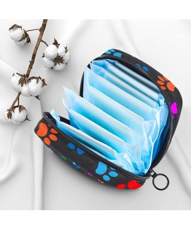 Colorful Animal Paw Menstruation Pad Bag with Zipper | Women's Tampon & Napkin Organizer | Stylish & Functional Collective Bags - Buy Online on GoSupps.com