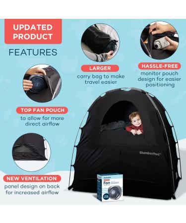 SlumberPod and Fan Combo 3.0 - Portable Privacy Pod Blackout Canopy for Pack n Play - Baby Travel Crib Canopy in Black/Grey - Buy Online on GoSupps.com