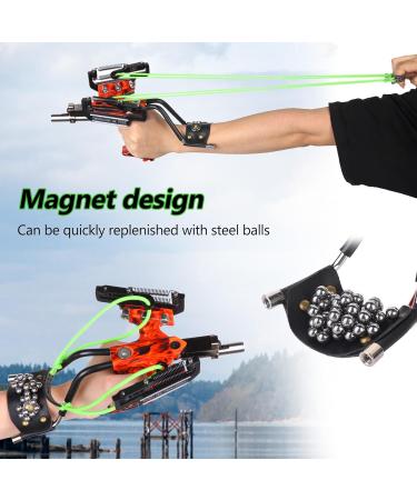 Faniewy Professional Slingshot Wrist Rocket Slingshot with Infrared Light Aiming System Sight for Hunting with Heavy Duty Launching Bands - red - Buy Online on GoSupps.com