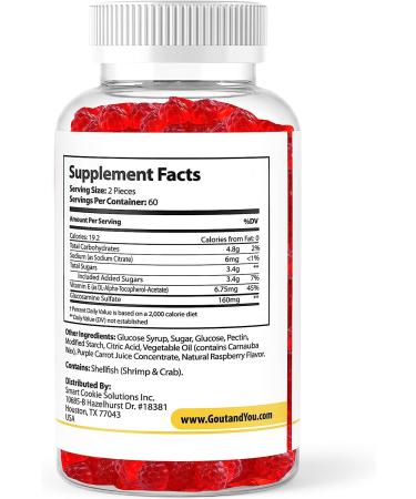 Extra Strength Joint Support Chewable Gummies with Glucosamine & Vitamin E - 120 Natural Gummies for Joint Health & Flexibility - Buy Online on GoSupps.com