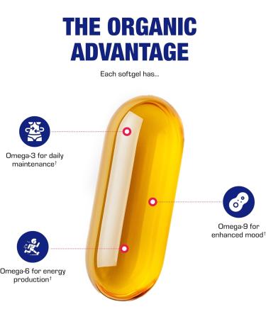 Cold Pressed Organic Flaxseed Oil 1000mg Softgels - Non GMO Organic Flax Seed Oil Rich in Naturally Occurring Omega 3 6 9 for Full Body Benefits - Fish Free Omega 3 Supplement (180 Softgels) - Buy Online on GoSupps.com