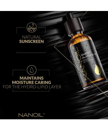 Natural Almond Oil 50ml - Pure Cold-Pressed Organic Care for Hair Body & Face - Sun Protection & Revitalization - Buy Online on GoSupps.com