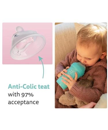 Herobility Double Anti-Colic Baby Bottles 5 fl oz/140ml 4-Pack BPA-Free Multicolor - Buy Online on GoSupps.com