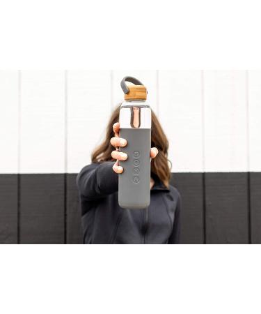 Buy Soma BPA-Free Glass Water Bottle with Silicone Sleeve - 25oz Gray - Buy Online on GoSupps.com