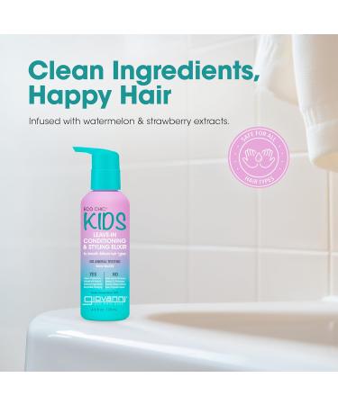 GIOVANNI Eco Chic Kids Leave-In Conditioner - Vegan Styling Elixir for Smooth Hair - 4.5 Fl Oz - Buy Online on GoSupps.com