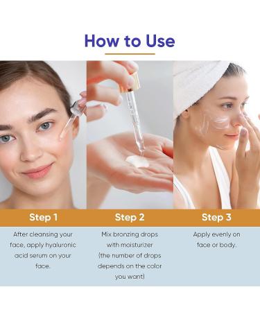 Face & Body Self Tanner Drops | Sunless Bronzing Drops for Face Tan | Long-Lasting Formula | 30ml*2 - Buy Online on GoSupps.com