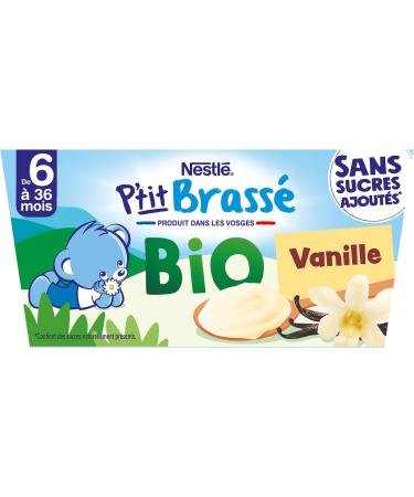Nestl B b - P'Tit Brass Bio - Vanille - Laitage d s 6 Mois - 4X90g - Buy Online on GoSupps.com