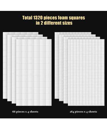 8 Sheets Foam Dots Squares 3D Pop Foam Squares Dual-Adhesive Foam Mount for Halloween Christmas Scrapbook DIY Crafts Office Supplies  2 Sizes - Buy Online on GoSupps.com
