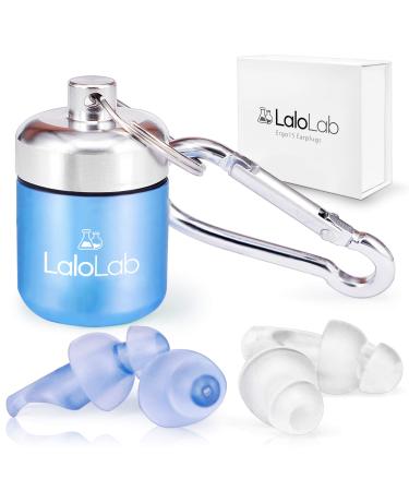 Ear Plugs for Sleeping with Case by LaloLab - 2 Types of Reusable Earplugs Sound Blocking Ideal for Sleep & Snoring Travel Swimming Concert Work The Kit Comes with Elegant Gift Box (Medium) Medium (2 Pair)