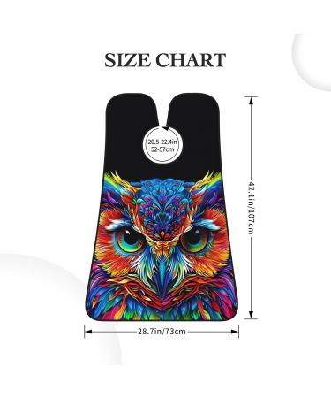 Colorful Owl Print Beard Bib Apron - Non-Stick Hair Catcher Perfect Gift for Men | One Size Black - Buy Online on GoSupps.com