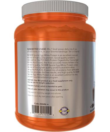 Now Foods Egg White Protein - Creamy Chocolate 1.5 lbs | High-Quality Protein Powder - Buy Online on GoSupps.com