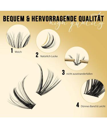 QUEWEL Individual Cluster Lashes - 320 Pcs 0.07D Curl DIY Eyelash Extensions Mix 12-18mm - Buy Online on GoSupps.com