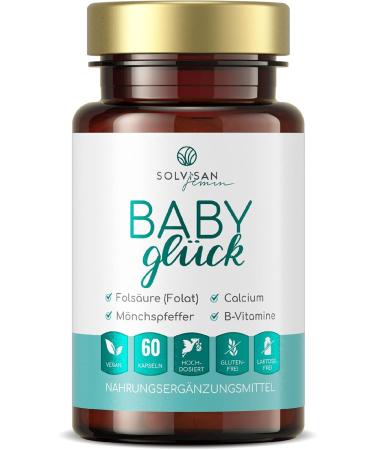 Buy Solvisan Baby Gl ck - High-Dose Fertility Support with Folic Acid & Monk Pepper - 1 Month Supply | International Shipping Available - Buy Online on GoSupps.com