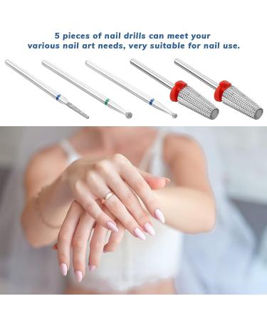 5 Piece Nail Drill Bits Set - Carbide 5 in 1 Bit, 3/32 Inch Shank - Cuticle Clean Carbide Nail Drill Bit for Acrylic & Gel Nails - Pedicure Nail Art Tools - Buy Online on GoSupps.com
