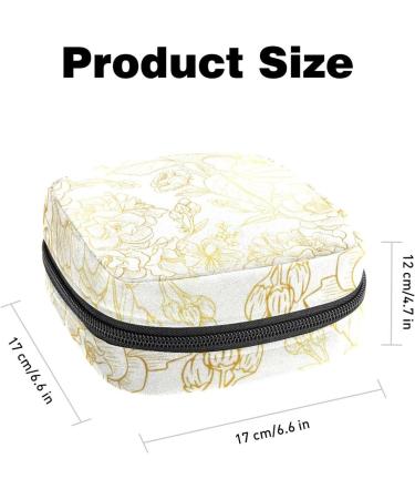Shop Women's Napkins-Storey Bag | Gold Flower Pattern | Portable Zipper Bag for Teens & Women - Buy Online on GoSupps.com