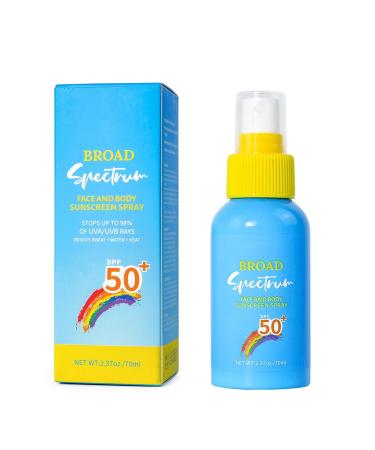 Refreshing Water Mist Sunscreen For Face & Body Travel Size SPF 50 Face Mist - Non-Aerosol | Long Lasting Waterproof Non-Greasy Hydrating Sun Protect SPF 50 Spray for Daily Protection