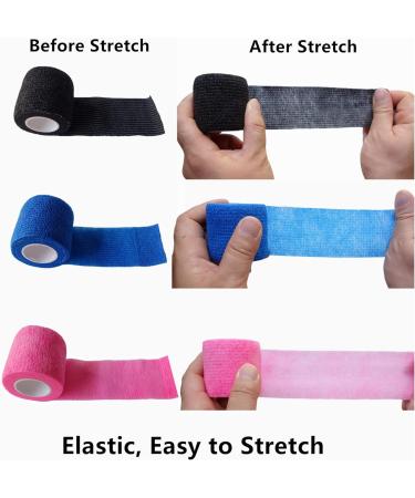 Cohesive Bandage Wrap 2x5 Yards 8 Pack - Self Adherent Vet Tape - Elastic Sports Wrap - Mixed Colors - Buy Online on GoSupps.com