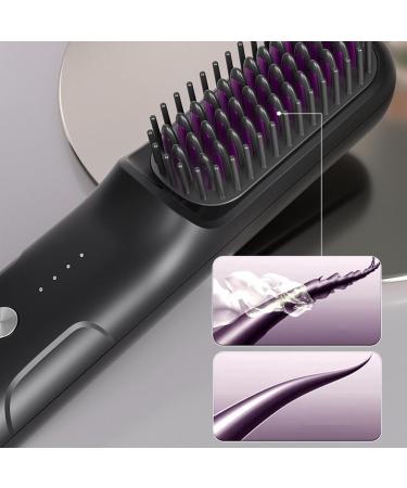 Brusheo Hair Pro: Cordless Hair Straightener Brush | Portable Electric Hot Comb for Dry Hair - Buy Now - Buy Online on GoSupps.com
