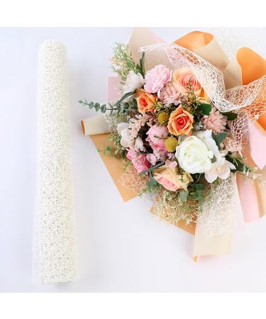 Korean Jacquard Net Mesh Openwork Floral Wrapping Paper 1 Roll Florist Supplies Flower Bouquet Wrapping Paper Floral Supplies for Fresh Flowers  50cm x 5 Yard (Milk White) - Buy Online on GoSupps.com