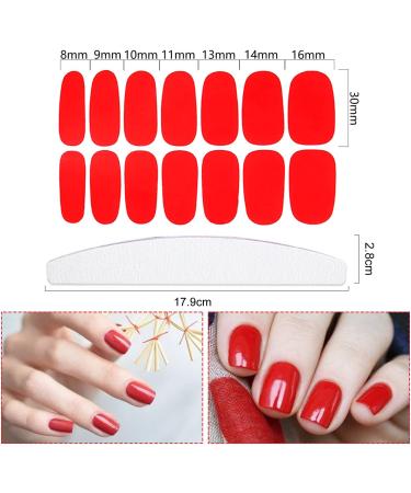 YECIRALA 280 Pcs Red Nail Stickers - Full Wraps for Women | Gel Nail Strips & Polish Decals for Nail Art - Style 1 - Buy Online on GoSupps.com