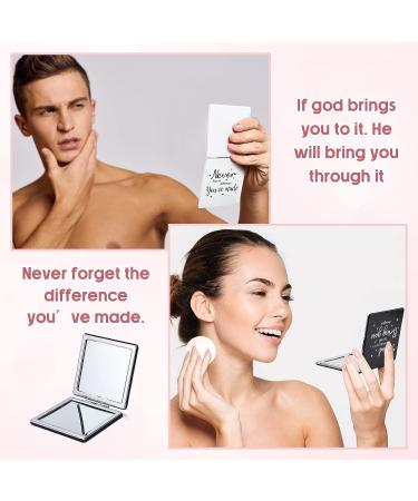 12 Pcs Compact Mirrors Bulk Inspirational Thank You Gifts - Double Sided Travel Pocket Mirrors for Coworker Assistant - God Never Forget Design - Black & White - Buy Online on GoSupps.com