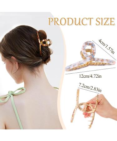 Large Hair Claw Clips for Women - 3PCS 4.7 Cellulose Acetate Metal Clips - Non Slip Strong Hold Hair Jaw Clips - Multi-color Hair Accessories - Buy Online on GoSupps.com