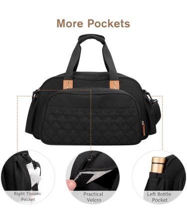 SONARIN Convertible Baby Changing Bag with Folding Crib - Waterproof Large Capacity Travel Diaper Bag (Black) - Buy Online on GoSupps.com