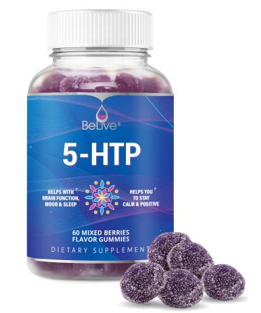 BeLive 5-HTP Gummies - Designed for Stress Relief, Sleep Support, & Enhancing Mood  5-HTP Made from Griffonia Seed Extract - 60 Count