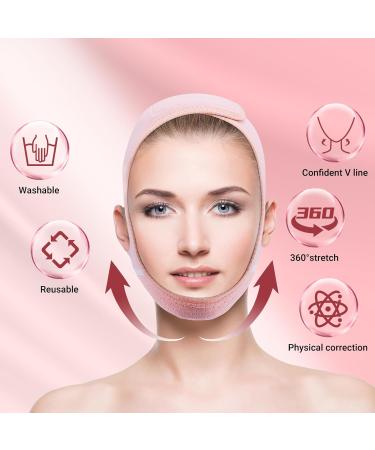 Chin Strap for Sleeping | Double Chin Reducer & V Line Lifting Mask for Women | Reusable Face Lift & Jaw Exerciser - Pink - Buy Online on GoSupps.com
