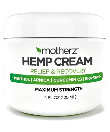 Hemp Cream Maximum Strength - Natural Hemp Extract & Arnica Instant Menthol Rub - Soothes Discomfort in Muscles Joints Back Knees Neck Shoulders Elbows - Made in USA - 4 fl oz