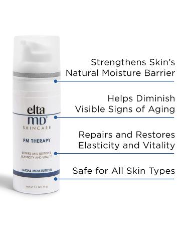 EltaMD PM Therapy Face Moisturizer with Hyaluronic Acid - Oil-Free, Fragrance-Free Lotion - 1.7 oz - Noncomedogenic Formula for Repairing and Restoring Skin - Buy Online on GoSupps.com