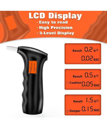 Seven-first Professional-Grade Accuracy Breathalyzer  Portable Alcohol Tester with LCD Digital Display for Personal  Home or Party Use with 5 Mouthpieces  7 - Buy Online on GoSupps.com