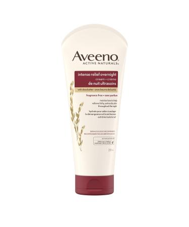 Aveeno Intense Relief Overnight Cream - Shea Butter Colloidal Oatmeal - Dry Skin Lotion- Fragrance Free 208 mL