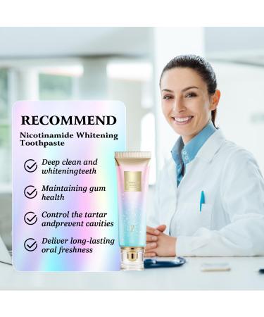 Dazzle White 2Pcs Niacinamide Whitening Toothpaste Fresh Breath Remove Tooth Stains - Buy Online on GoSupps.com