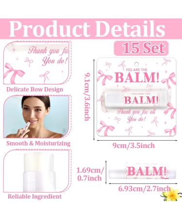 15 Pack Pink Bow Lip Balm Bulk Coquette Bow Thank You Gifts Appreciation Moisturizing Lip Care Set Valentine's Galentine's Day Bachelorette Party Favor for Women Wedding Bridal Spring Supplies - Buy Online on GoSupps.com
