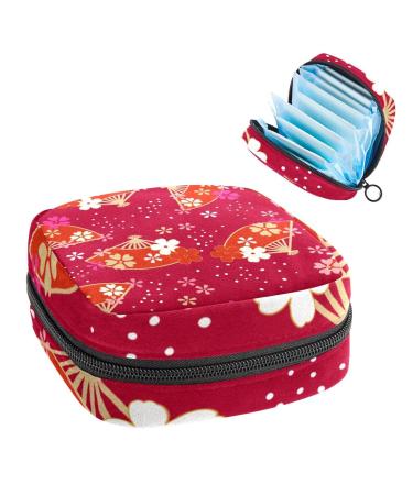 Red Japanese women's sords Storage bags female menstrual cup breastfeeding pad tampon bag portable period bag for women teenagers girls 1 piece of colorful 6