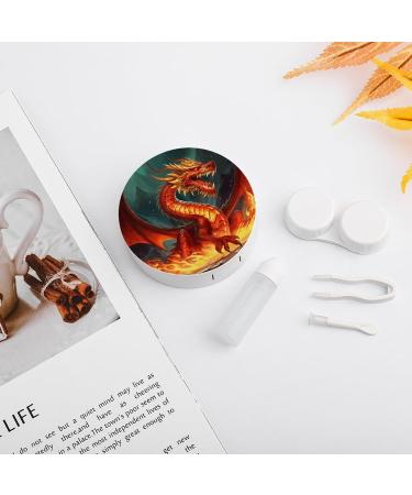 Dragon King Fire Print Contact Lens Case | Durable Travel Care Box for Contact Lenses - Buy Online on GoSupps.com