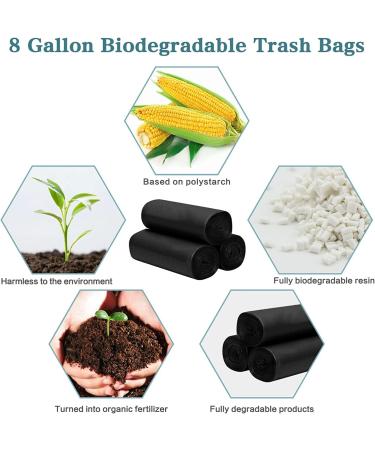 Fyy Garbage Bags - 8 Gallon Waste Bags for Bathroom Kitchen Office | 80 Pieces (4 Rolls) | Durable Black Trash Bags 60x64.5 cm - Buy Online on GoSupps.com