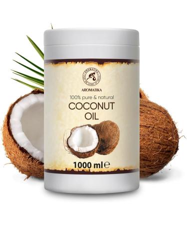Coconut Oil 1000ml - Indonesia - Cocos Nucifera Oil - 100% Pure & Natural Cold Pressed - Unrefined Coconut Oil - Best Benefits for Skin - Hair - Face - Body Care - Unrefined Coconut Oils - Buy Online on GoSupps.com