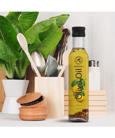 Olive Oil with Dried Lemon Zest 250ml - Lemon Infused Olive Oil - Olive Oil with Spices - Fresh Olive Oil - Cooking Olive Oil - Good for Salad - Natural Taste - Buy Online on GoSupps.com